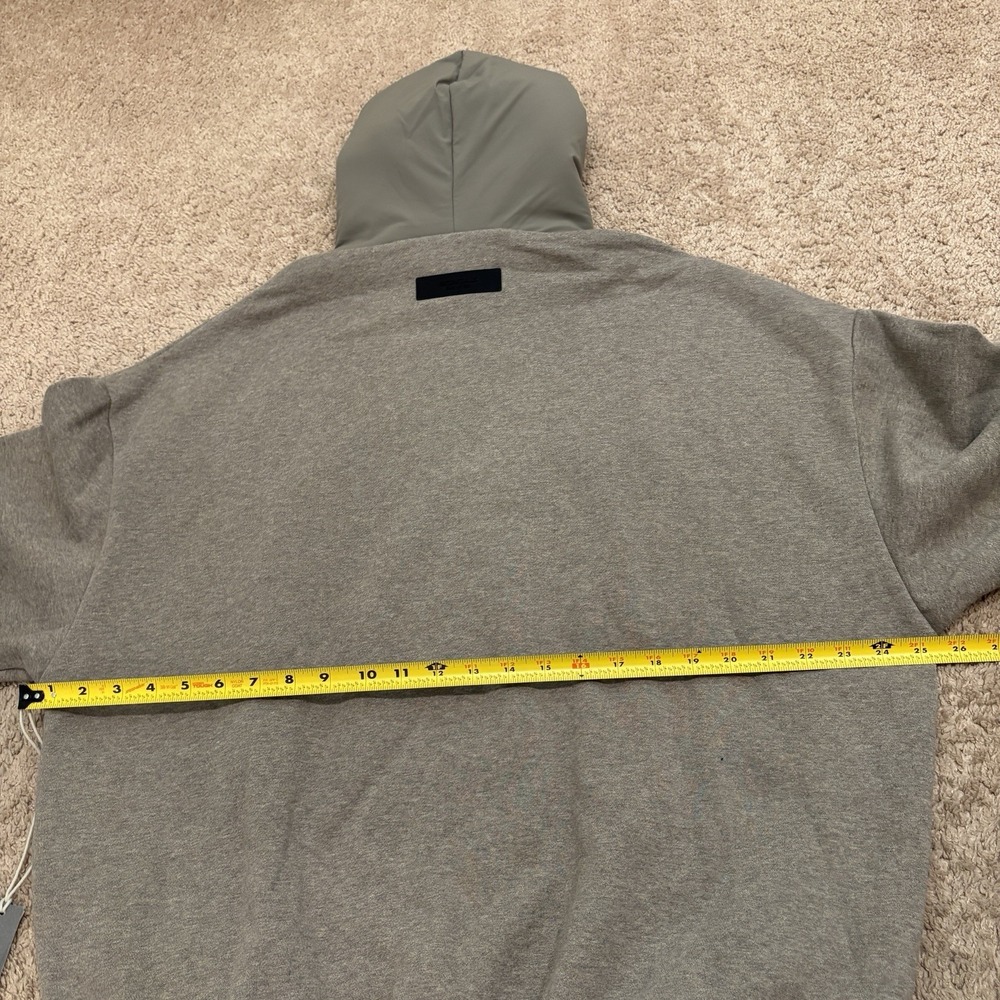 Fear Of God Essentials Nylon Fleece Hoodie Mens Small Brown Pullover NEW - Picture 8 of 9